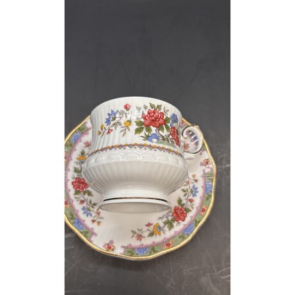 ￼Vintage Rosina Queens Bone China, Demitasse Teacup Cup Saucer Flowers Of Amaran - Picture 5 of 16